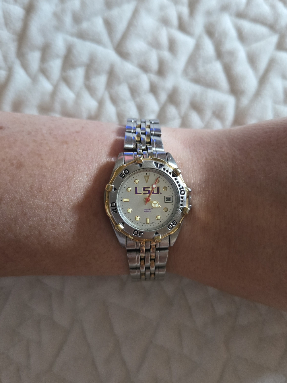 Vintage Y2K LSU Two-Tone Stainless Steel Wristwatch
